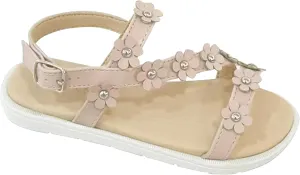 Girls Open-Toe Sandals Flower Flats Princess shoes for Parties Weddings XX704