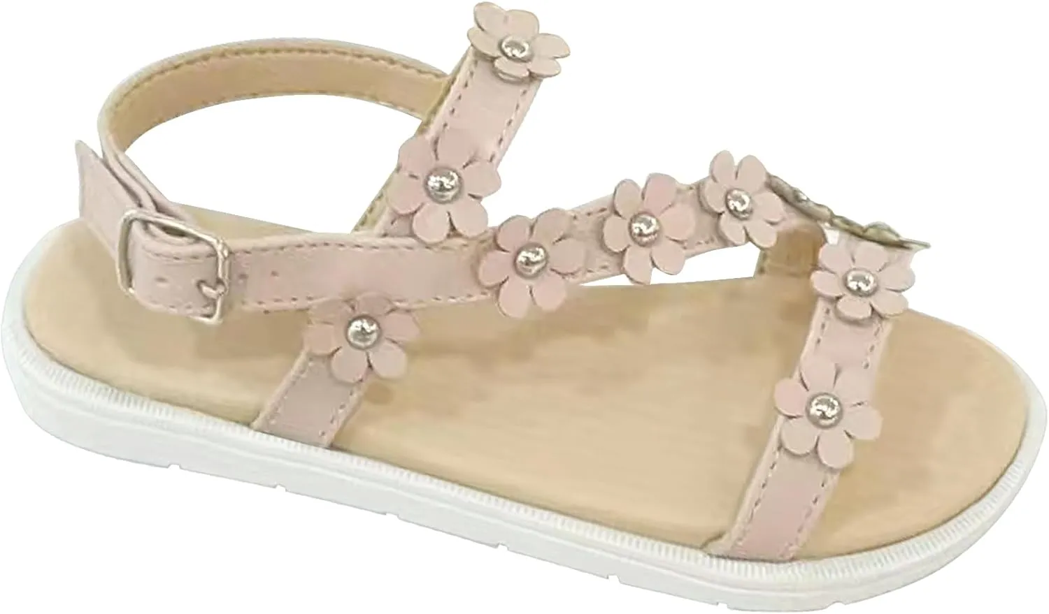 Girls Open-Toe Sandals Flower Flats Princess shoes for Parties Weddings XX704