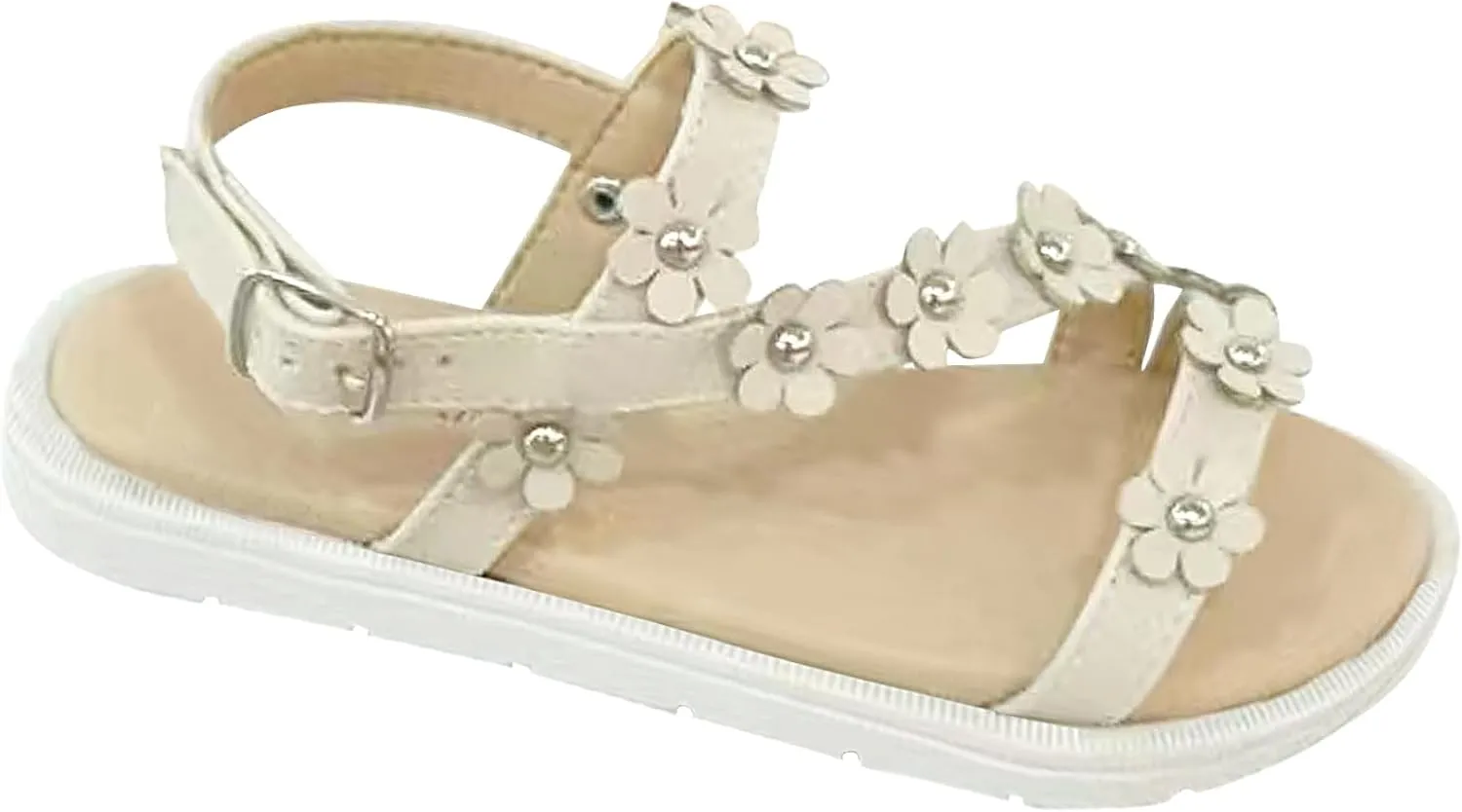 Girls Open-Toe Sandals Flower Flats Princess shoes for Parties Weddings XX704