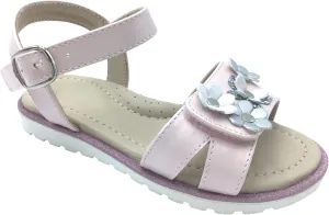 Girls Sandals Flats Sandals with Hook & Loop Flower Shoes for School Party (Toddler/Little Kid/Big Kid) XX719
