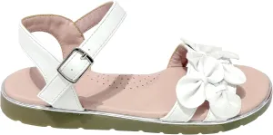 Girls Sandals for Girls Flat Flower Strappy Summer Wedding School Party Shoes (Toddler/Little Kid/Big Kid) XX724