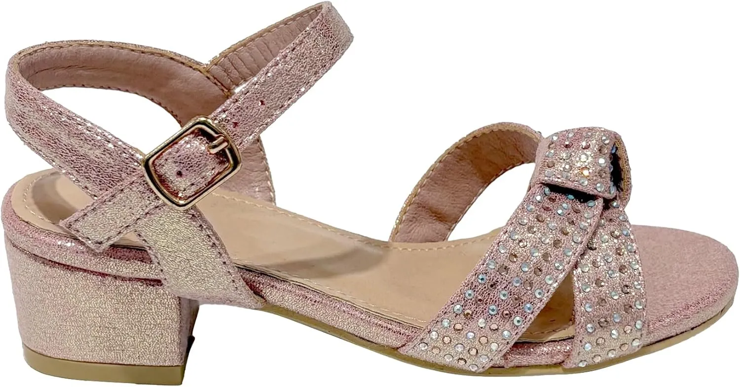 Girls Sandals for Girls Low Heels Pumps Flower Wedding School Party Shoes (Toddler/Little Kid/Big Kid) XX722