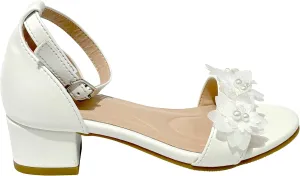 Girls Sandals Low Heel Sandals Flower Design with Strap Shoes for Wedding Party (Toddler/Little Kid/Big Kid) XX721
