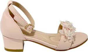 Girls Sandals Low Heel Sandals Flower Design with Strap Shoes for Wedding Party (Toddler/Little Kid/Big Kid) XX721