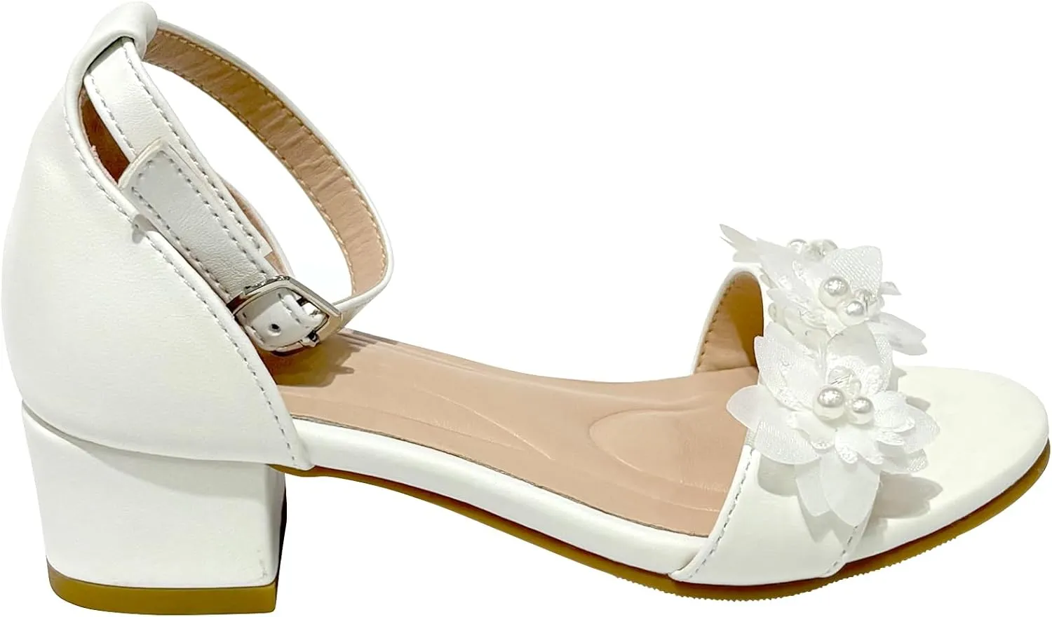Girls Sandals Low Heel Sandals Flower Design with Strap Shoes for Wedding Party (Toddler/Little Kid/Big Kid) XX721