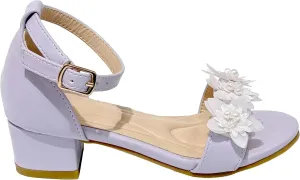 Girls Sandals Low Heel Sandals Flower Design with Strap Shoes for Wedding Party (Toddler/Little Kid/Big Kid) XX721