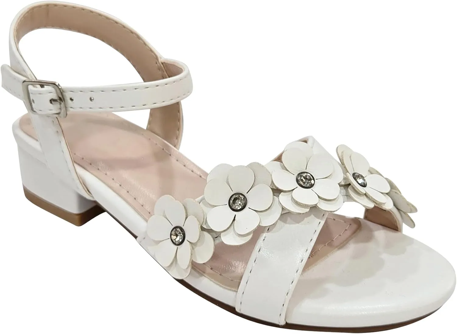 Girls Sandals with Flower Cute Open Toe Strappy Low Heels Summer Shoes XX711