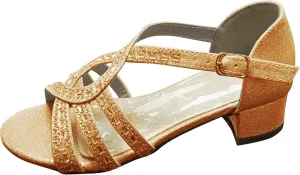 Girls Sparkle Glitter Sandals with Ankle Strap Party Dress Shoes for Toddler/Little Kid/Big Kid XX688