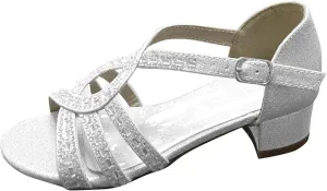 Girls Sparkle Glitter Sandals with Ankle Strap Party Dress Shoes for Toddler/Little Kid/Big Kid XX688