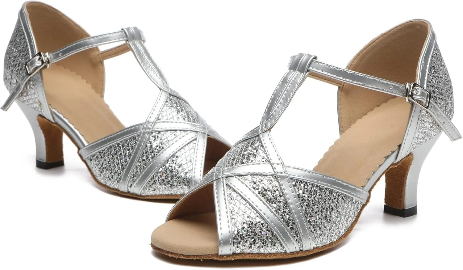 Girls Womens Latin Salsa Dance Shoes Glitter Comfortable Wedding Evening Sandals