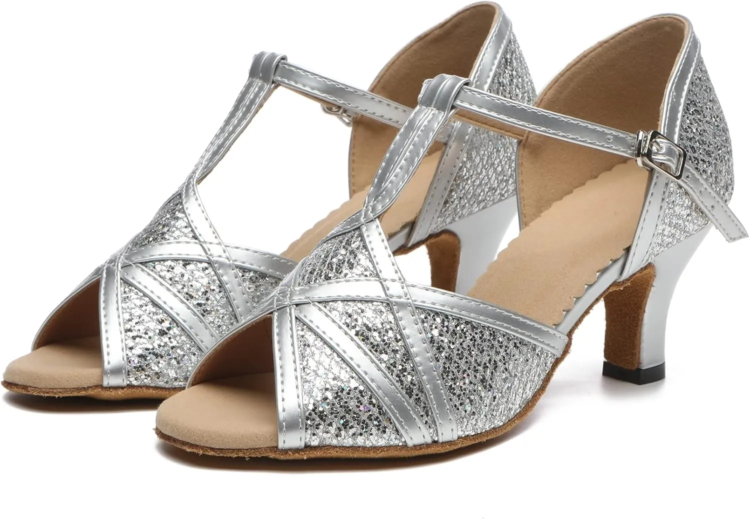 Girls Womens Latin Salsa Dance Shoes Glitter Comfortable Wedding Evening Sandals