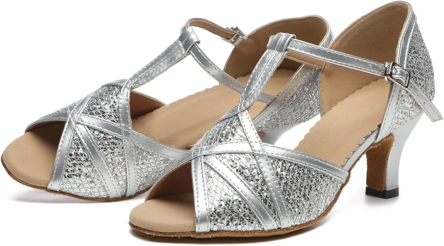 Girls Womens Latin Salsa Dance Shoes Glitter Comfortable Wedding Evening Sandals