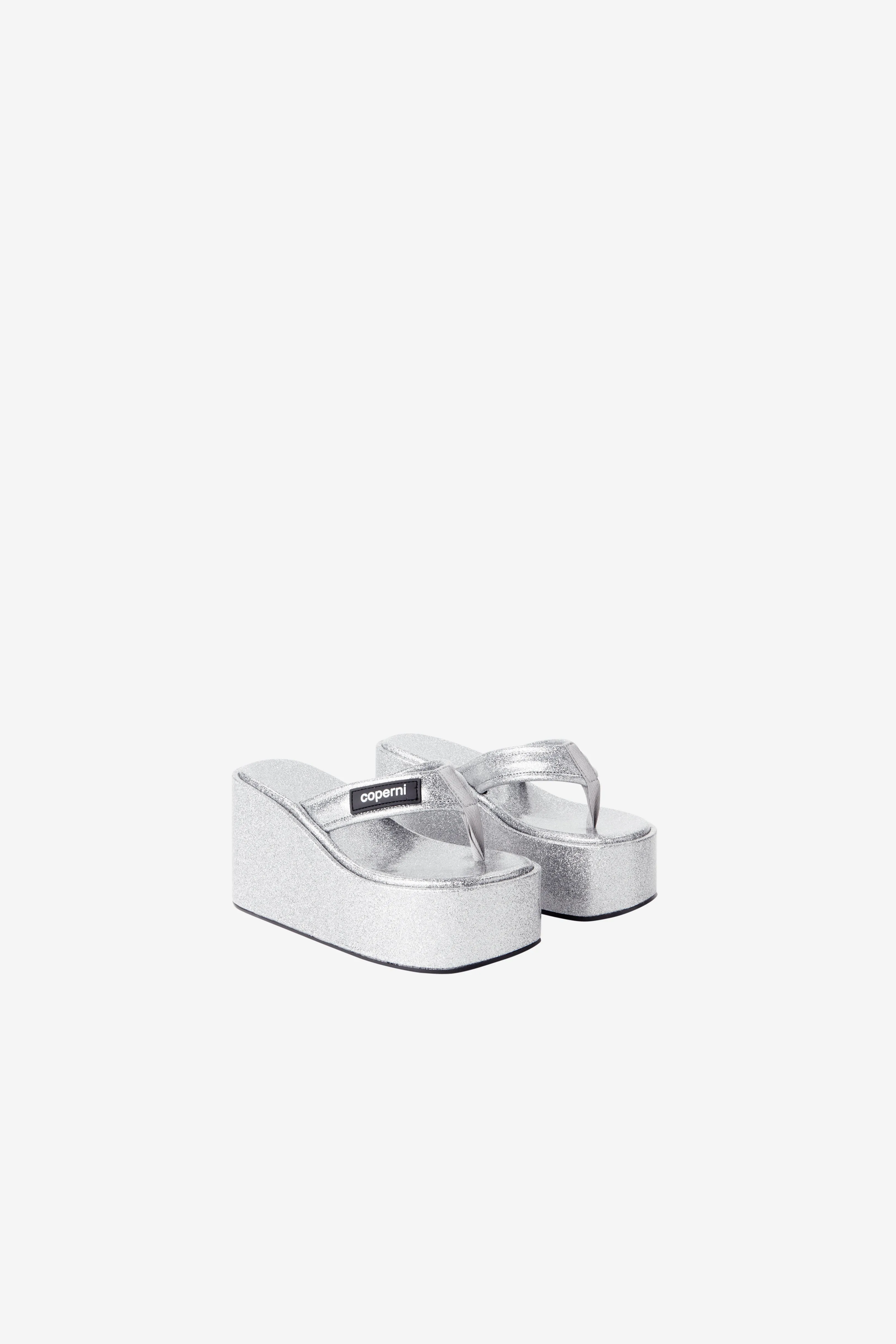 Glitter Branded Wedge Sandal