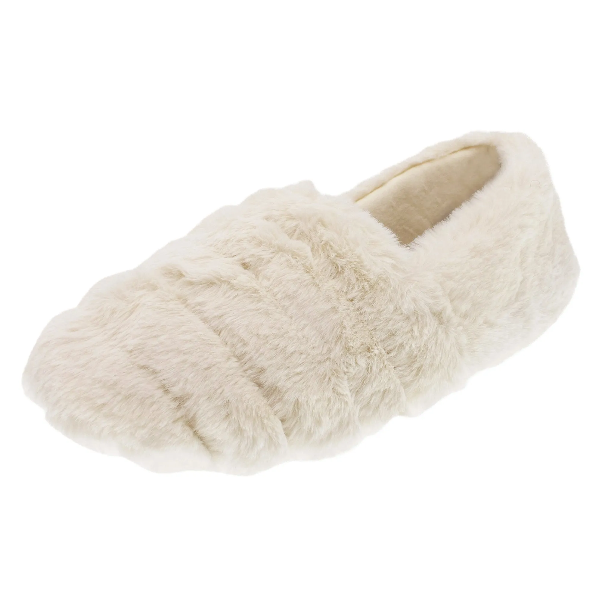 Isotoner Women's Recycled Faux Fur Espadrille Slipper with Recycled Velour Sock & Lining