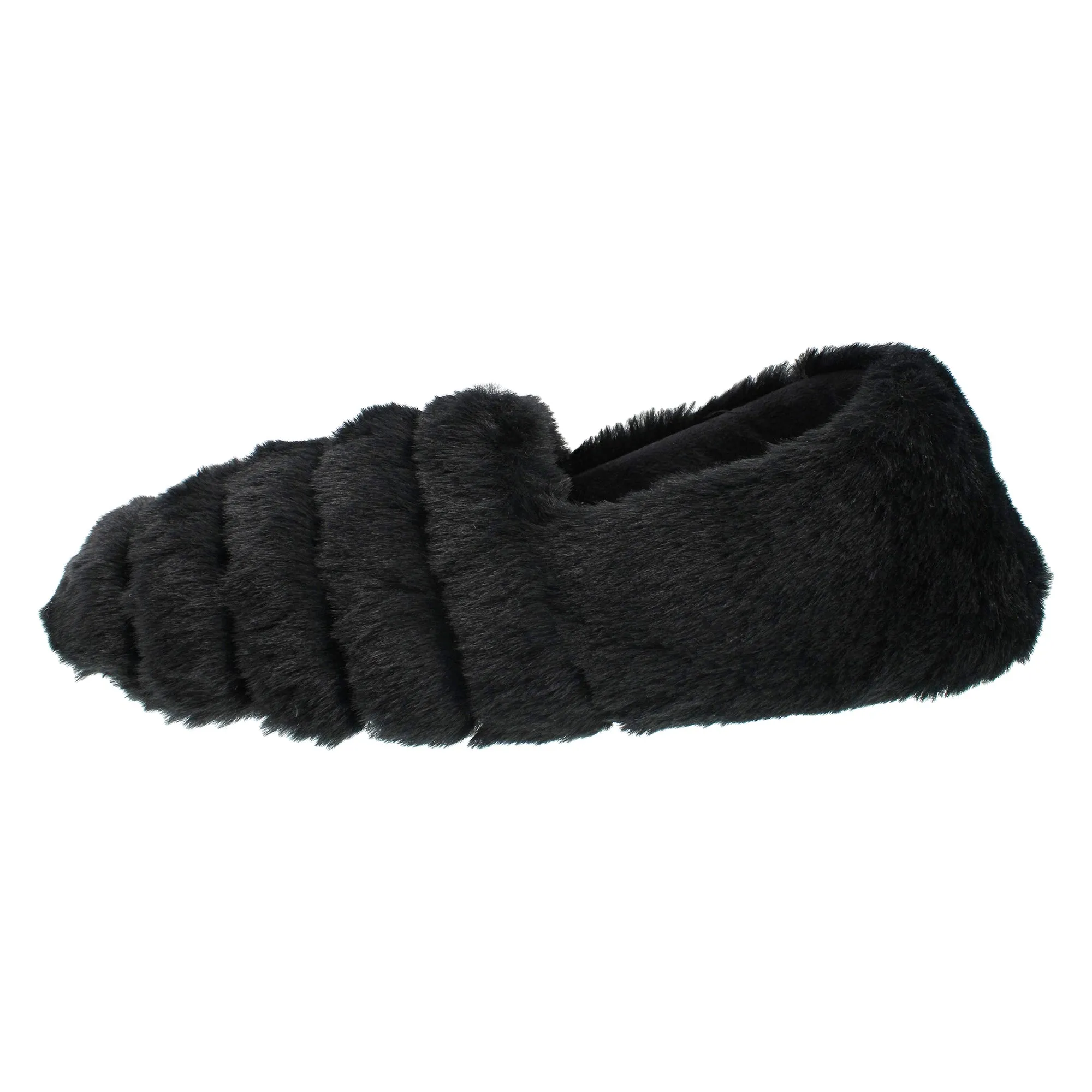 Isotoner Women's Recycled Faux Fur Espadrille Slipper with Recycled Velour Sock & Lining