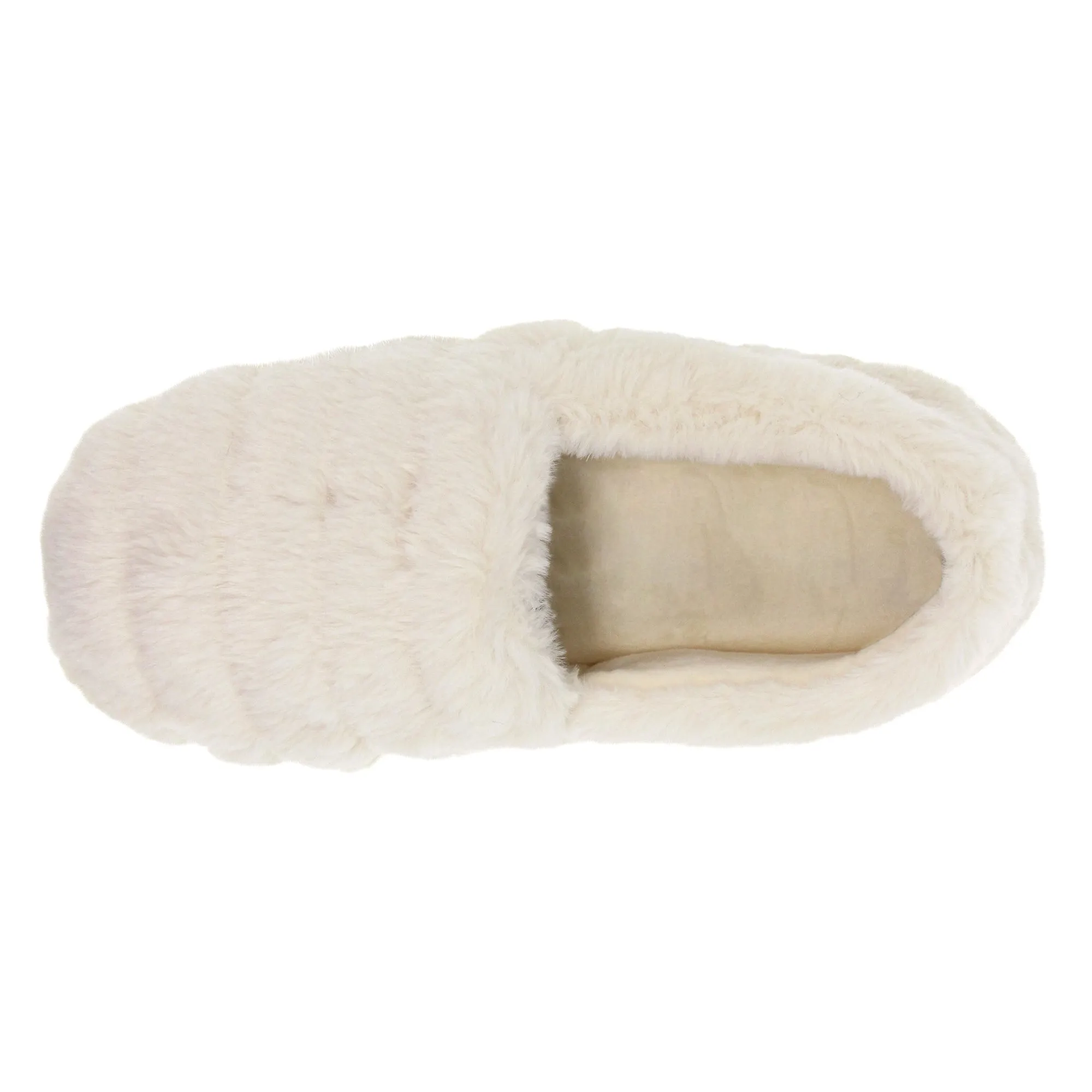 Isotoner Women's Recycled Faux Fur Espadrille Slipper with Recycled Velour Sock & Lining