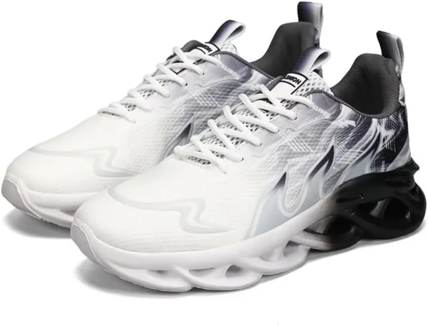 Jakcuz Men Sneakers Sport Shoes with Arch Support Breathable Lace-up Workout Men Running Shoes