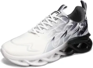 Jakcuz Men Sneakers Sport Shoes with Arch Support Breathable Lace-up Workout Men Running Shoes