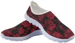 Jeiento Valentine's Day Shoes for Women Men Teenager Sweet Walking Tennis Slip-On Casual Loafers for Hiking Walking Sports Travel Jogging Mesh Shoes
