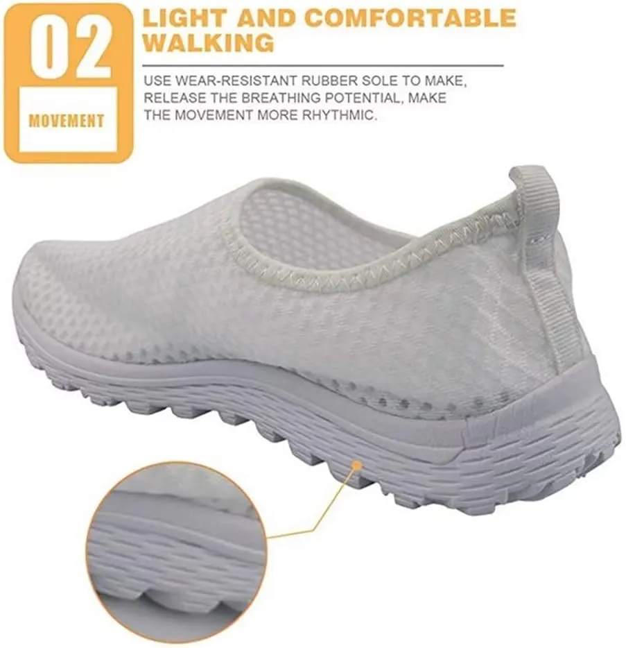 Jeiento Valentine's Day Shoes for Women Men Teenager Sweet Walking Tennis Slip-On Casual Loafers for Hiking Walking Sports Travel Jogging Mesh Shoes
