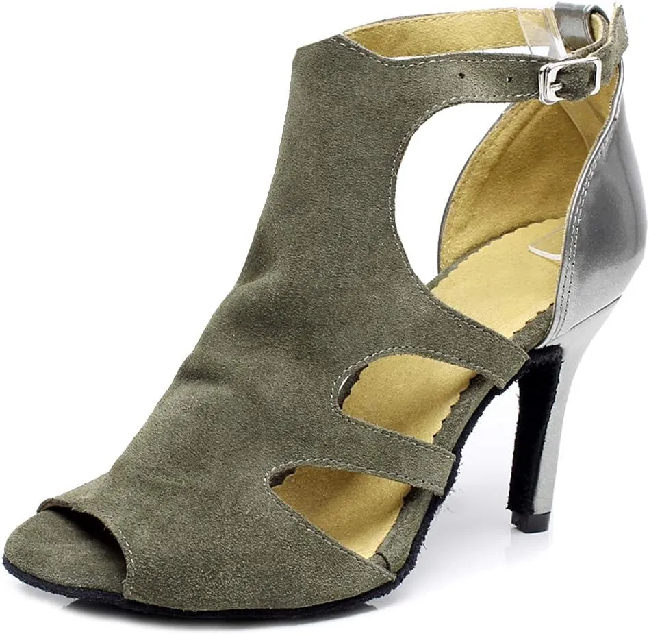 JUODVMP Women's Latin Dance Shoes, Ballroom Performance Wedding Party Dance Shoes,Model QJW1059