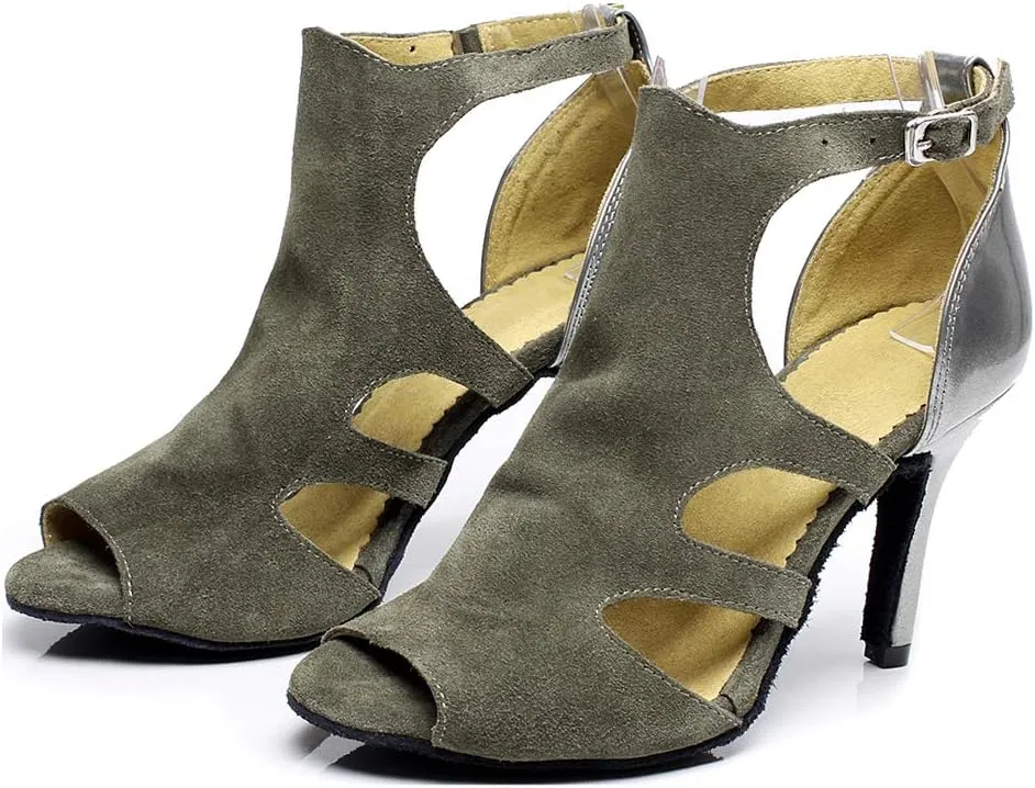 JUODVMP Women's Latin Dance Shoes, Ballroom Performance Wedding Party Dance Shoes,Model QJW1059