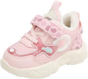 Kids Lightweight Breathable Running Shoes Boys Girls Fleece Cotton Tennis Sneakers Comfortable Girls Glitter Sneaker