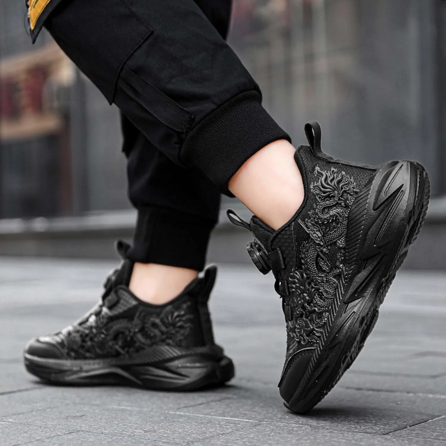 Kids Sneakers Boys Girls Night Glow Casual Walking Shoes Arch Support High Elasticity Badminton Shoes Lightweight Comfortable Sport Athletic 12.5~6.5 Sizes