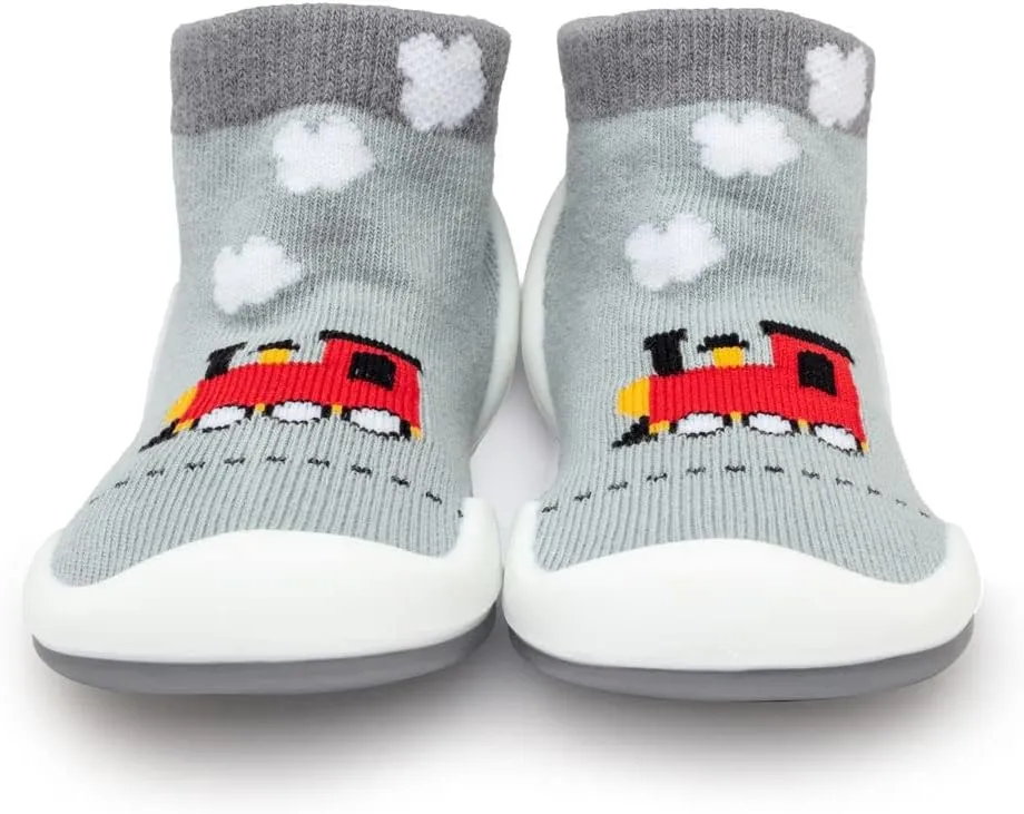 Komuello Toddler Boy Shoes, Premium Materials, Breathable, Washable, Non-Slip, Stay-On, Durable, Cotton Socks with Air Pocket Cushion for Indoor and Outdoor - BPA Free Toddler Shoes for Boys