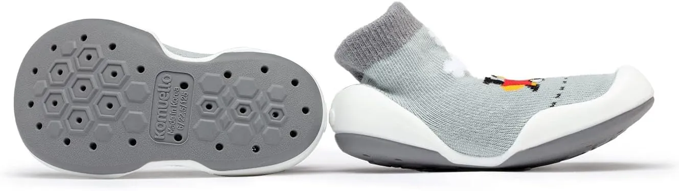 Komuello Toddler Boy Shoes, Premium Materials, Breathable, Washable, Non-Slip, Stay-On, Durable, Cotton Socks with Air Pocket Cushion for Indoor and Outdoor - BPA Free Toddler Shoes for Boys