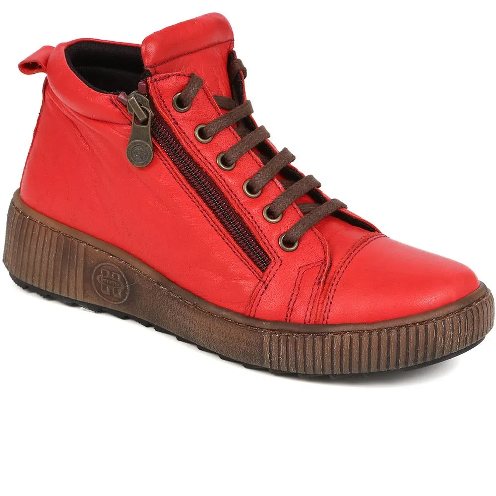Leather Lace-Up Boots - HAK40013 / 326 039