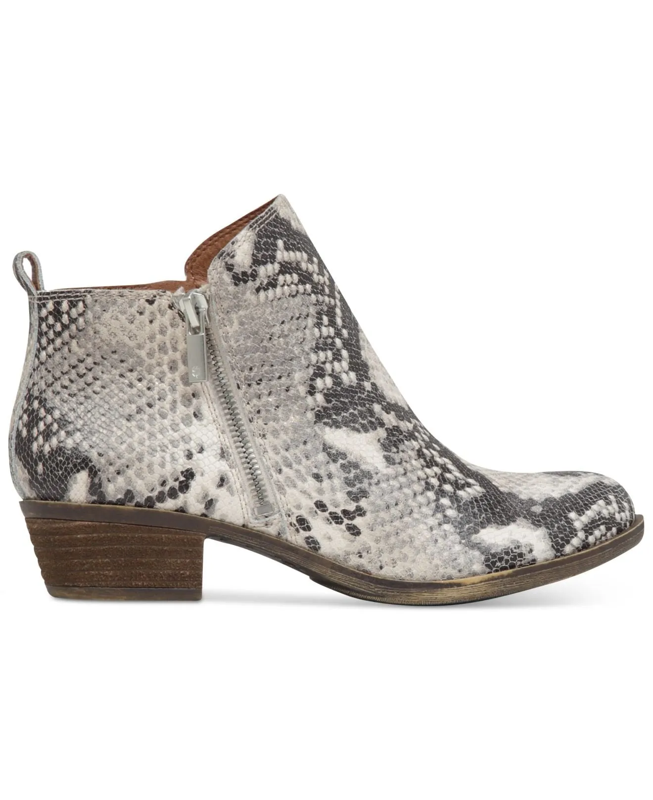 Lucky Brand Basel Almond Toe Ankle Snake Booties Avorlo Snake Low Cut Ankle Boot