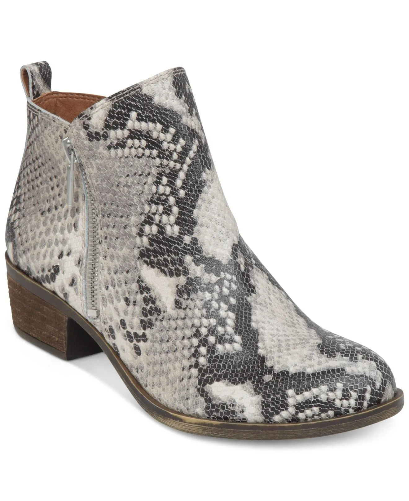 Lucky Brand Basel Almond Toe Ankle Snake Booties Avorlo Snake Low Cut Ankle Boot