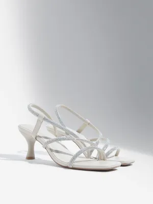 LUNA BLU Ivory Pearlescent Heel Sandals
