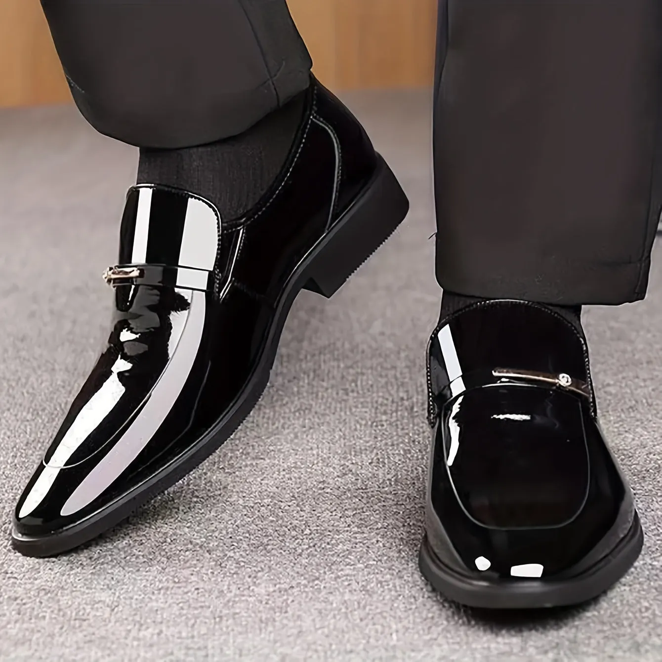 Men's Slip-On PU Leather Luxurious Comfortable Dress Shoes