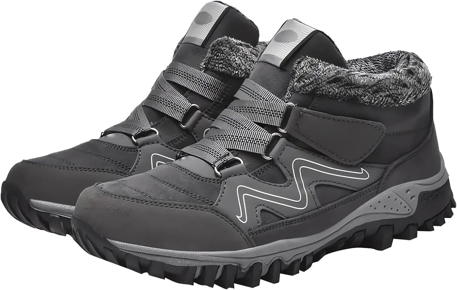 Men's Work Boots Soft Toe Hiking Sneakers Comfortable Warm Safety Shoes for Women Winter Wide Outdoor Shoes Slip on Loafers Hike Grounded Footwear