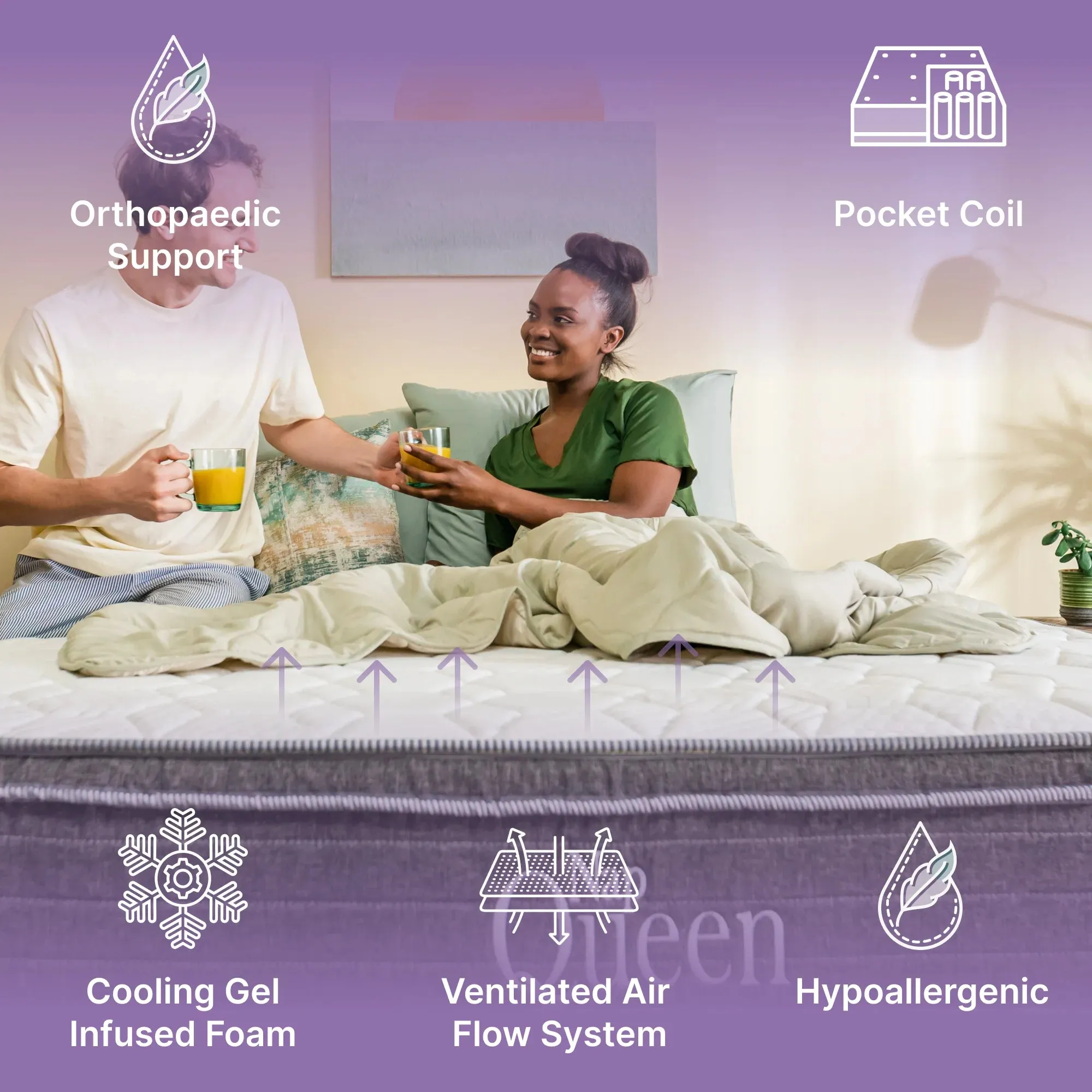 NapQueen  Victoria 10" Cooling Gel Hybrid Mattress Queen