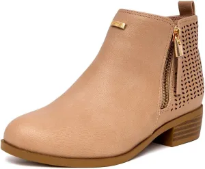 Nautica Kids Girls Ankle Bootie With Side Buckle and Zipper, Dress Boot -For Youth & Toddler (Toddler/Little/Big Kids)