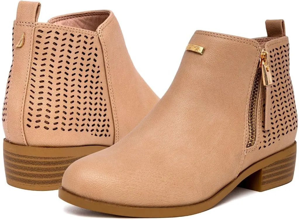 Nautica Kids Girls Ankle Bootie With Side Buckle and Zipper, Dress Boot -For Youth & Toddler (Toddler/Little/Big Kids)