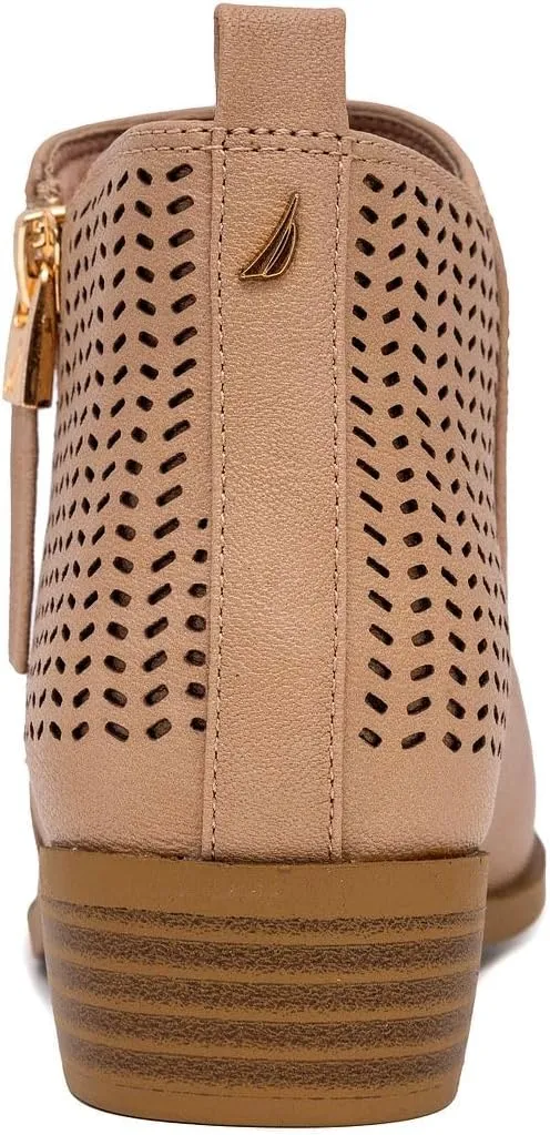 Nautica Kids Girls Ankle Bootie With Side Buckle and Zipper, Dress Boot -For Youth & Toddler (Toddler/Little/Big Kids)