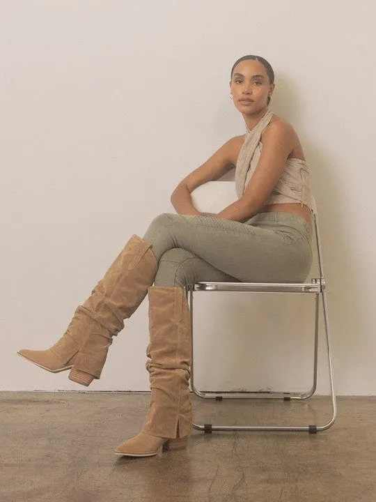 OASIS SOCIETY Life is Better in Boots Thea Fold Over Slit Boots