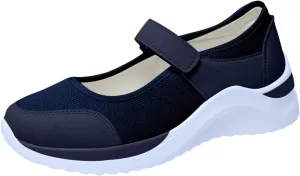 oiangi Walking Shoes Women Dressy Summer Platform Round Toe Breathable Mesh Hook and Loop Sandals Comfortable Outdoor Ladies Casual Non-Slip Sneakers