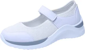 oiangi Walking Shoes Women Dressy Summer Platform Round Toe Breathable Mesh Hook and Loop Sandals Comfortable Outdoor Ladies Casual Non-Slip Sneakers