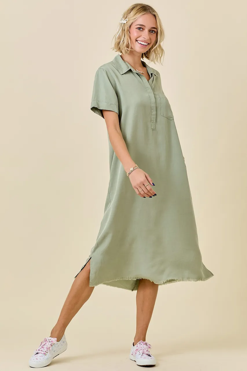 Olive Green shirt Dress