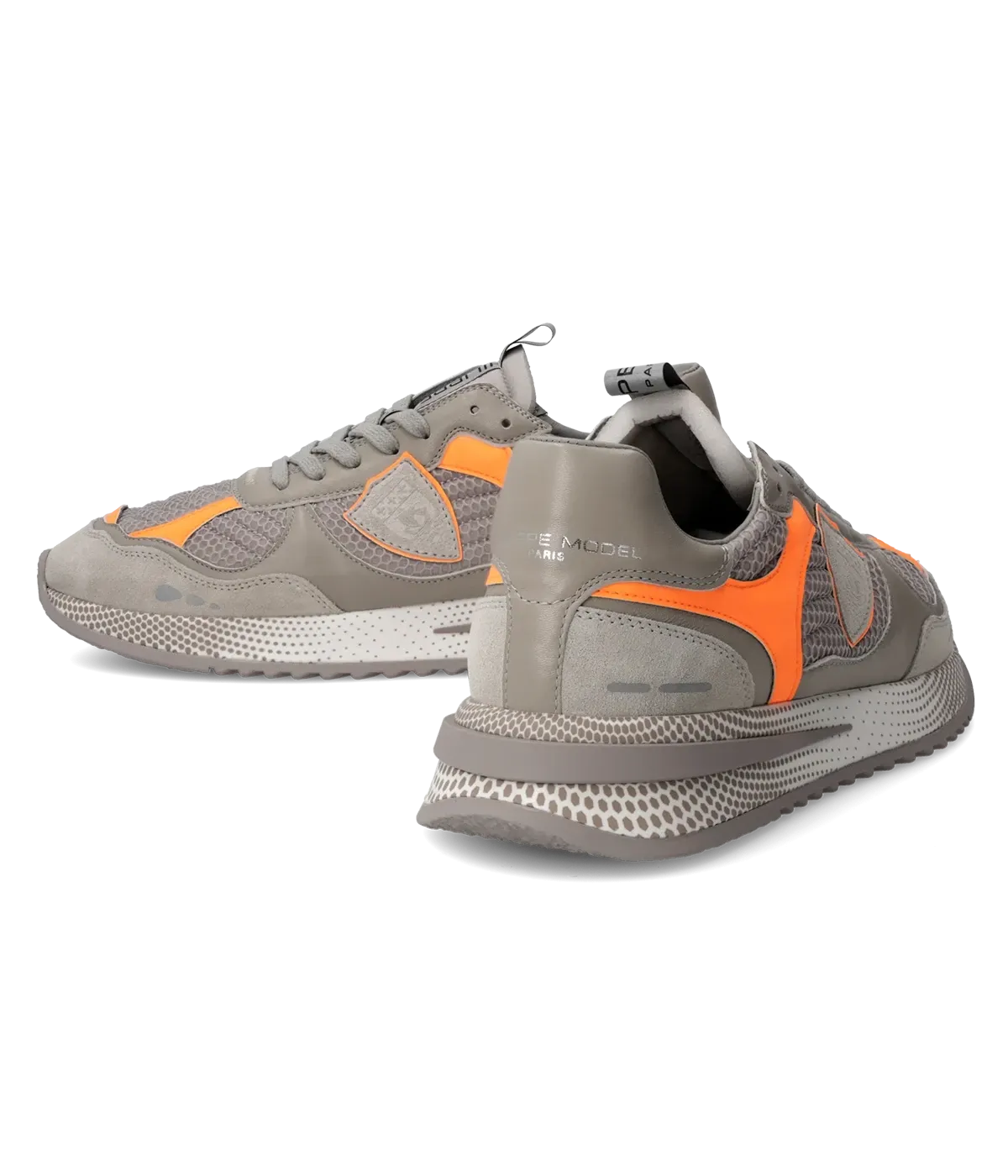 Olympique Low Man in Fancy Resau Neon Gris Orange