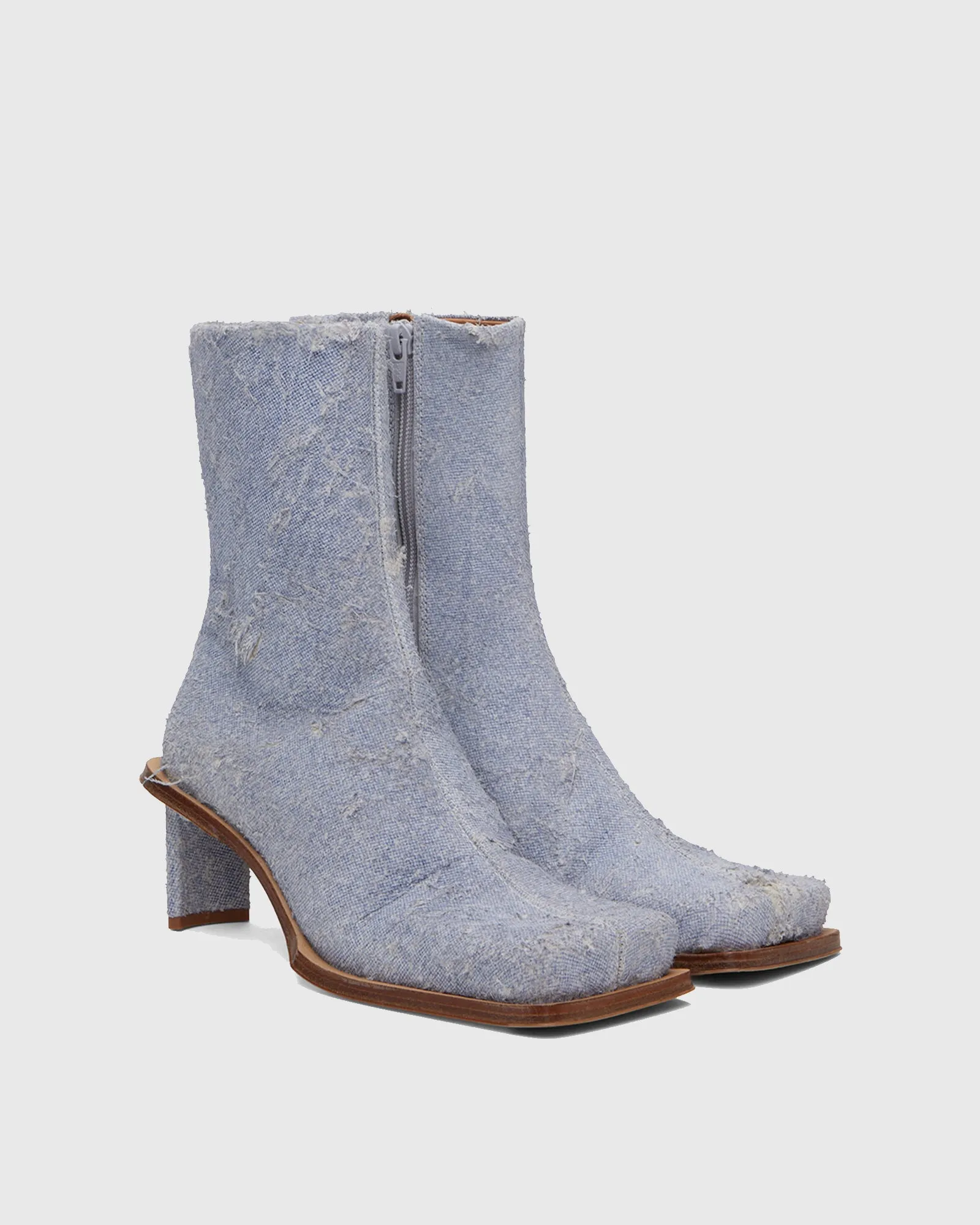 Ornella Distressed Denim Ankle Boots