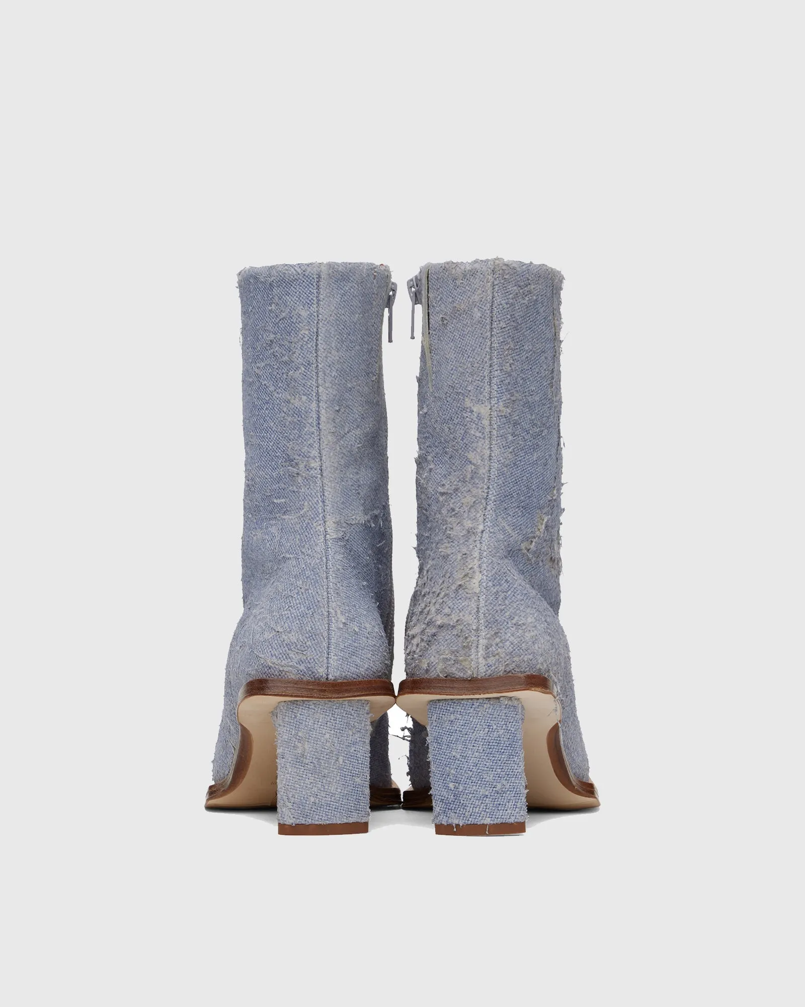 Ornella Distressed Denim Ankle Boots