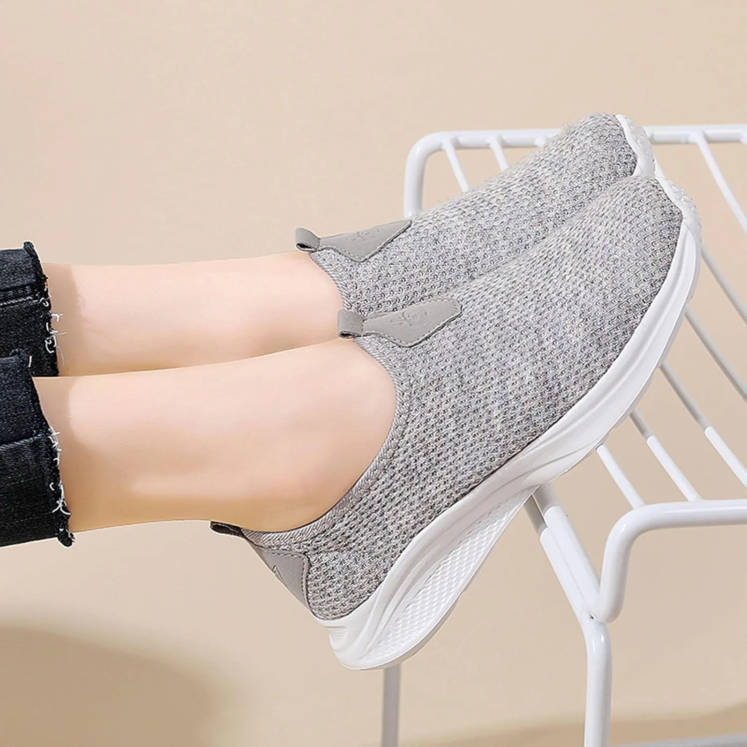 Orthopedic Casual Walking Shoes for Women Slip On Sneakers with Arch Support Comfortable Loafers Plantar Fasciitis Relief Foot Pain Diabetic