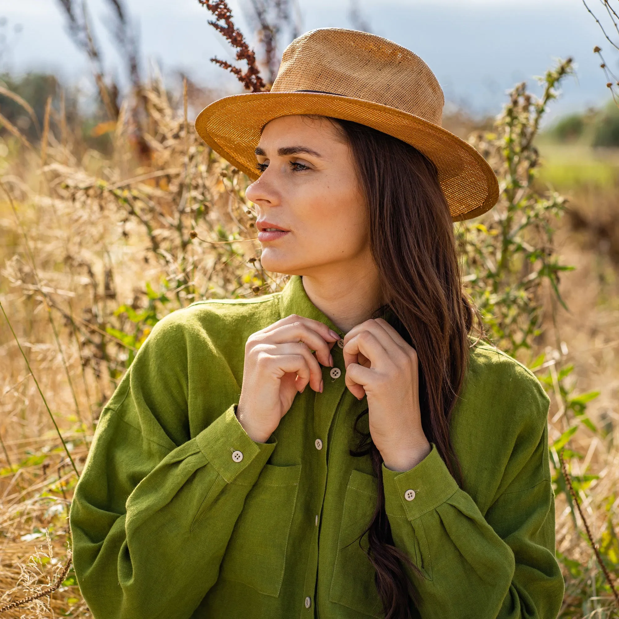 Oversize Shirt Dress Margo Forest Green