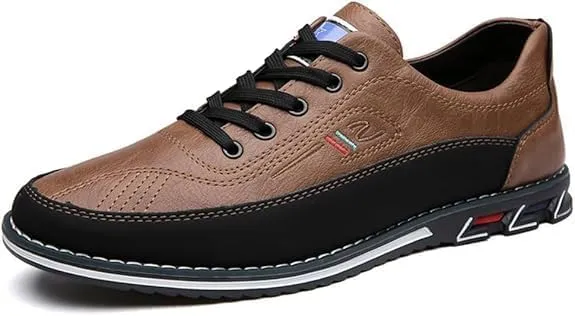Rayootd Men's Orthopedic Oxford Loafers, Comfortable Business Casual Walking Shoes, Black, Size 6.5-17